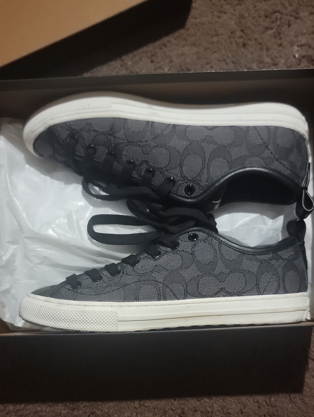 Coach Men's Low-Top Sneakers in Charcoal/Black